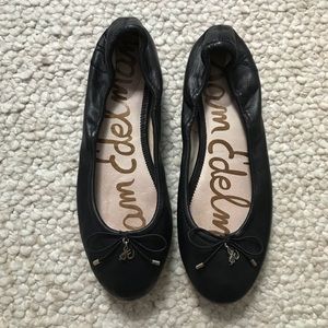 Black Leather Sam Edelman Felicia Ballet Flats